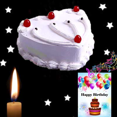 "Vanilla cake - 1kg, Musical Greeting card - Click here to View more details about this Product